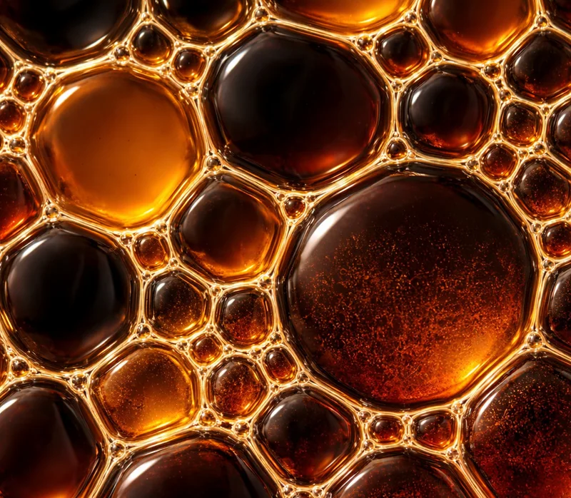 Close-up abstract view of black seed oil